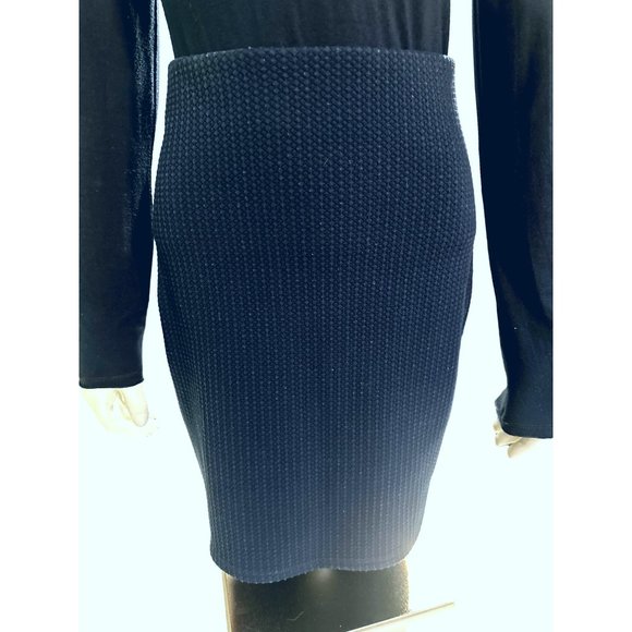 Ann Taylor LOFT Polyester Spandex Dark Navy Blue Pencil Midi Skirt Size M - Picture 5 of 10